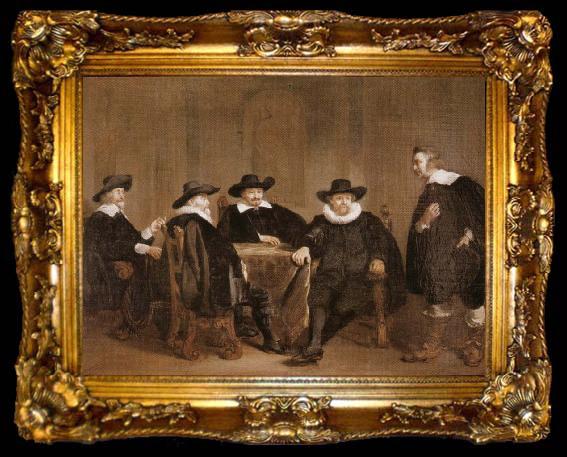 framed  Thomas De Keyser The Burgomasters of Amsterdam Gathered fro the Arrival of Queen Marie des Medicis of France, ta009-2